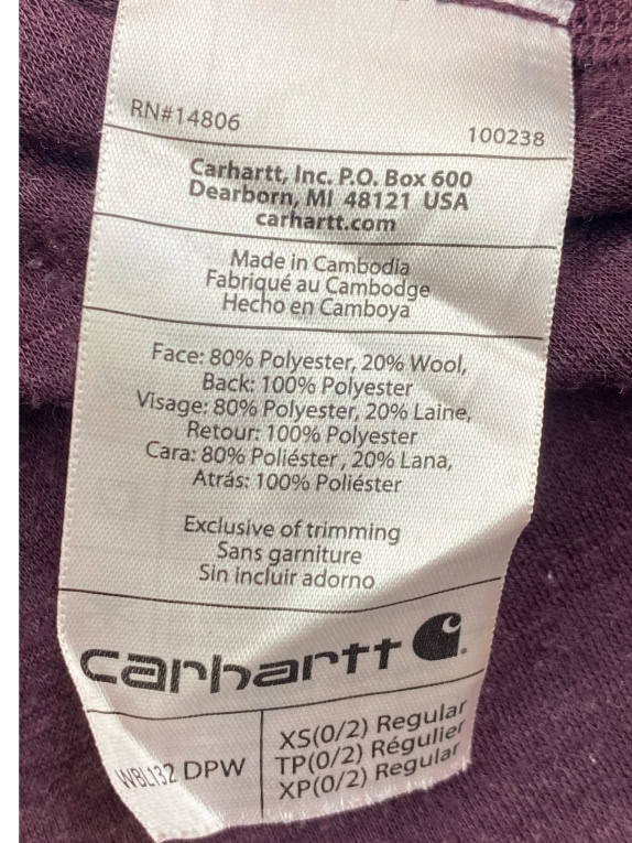Carhartt Long Sleeve Thermal Top Burgundy XS