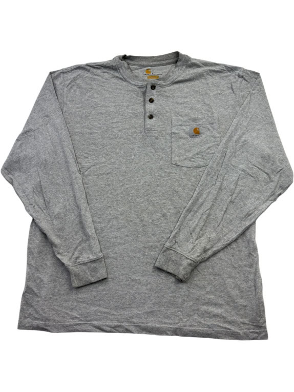 CARHARTT ΜΠΛΟΥΖΑ HENLEY WORKWEAR ΓΚΡΙ ΑΝΤΡΙΚΟ PRE OWNED L