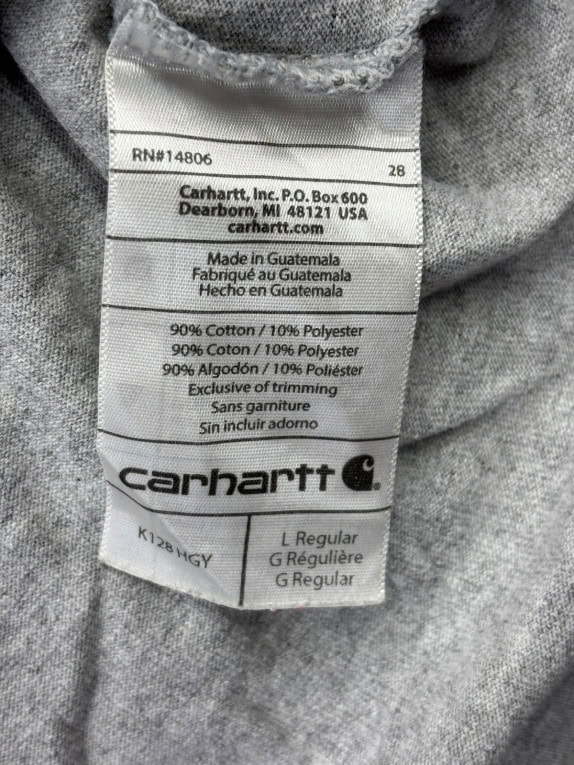 CARHARTT ΜΠΛΟΥΖΑ HENLEY WORKWEAR ΓΚΡΙ ΑΝΤΡΙΚΟ PRE OWNED L