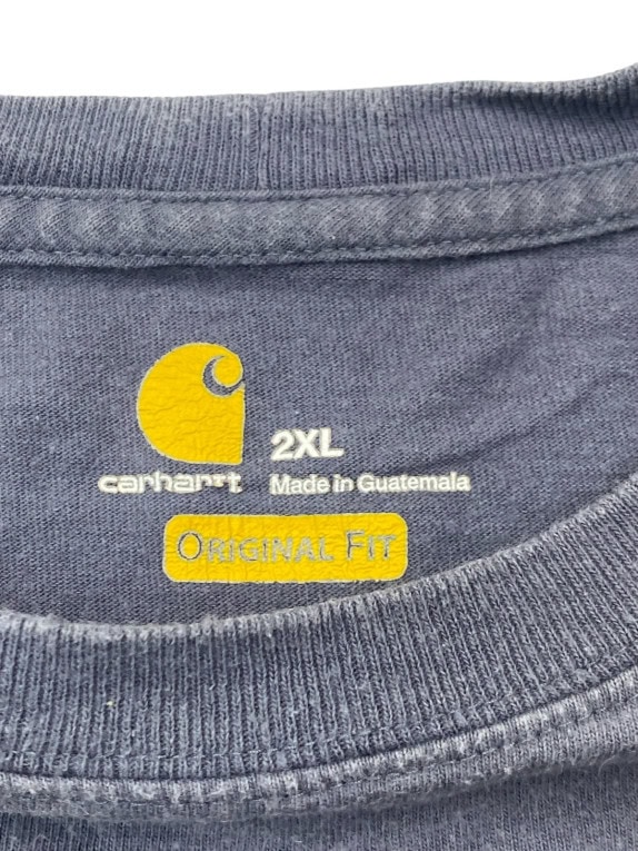 CARHARTT T SHIRT WASHED BLU GRIGIO UOMO PRE OWNED XXL