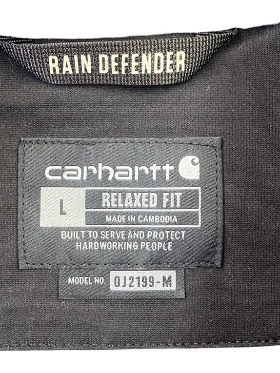 CARHARTT SOFTSHELL JACKET MINIMAL BLACK MEN PRE OWNED L