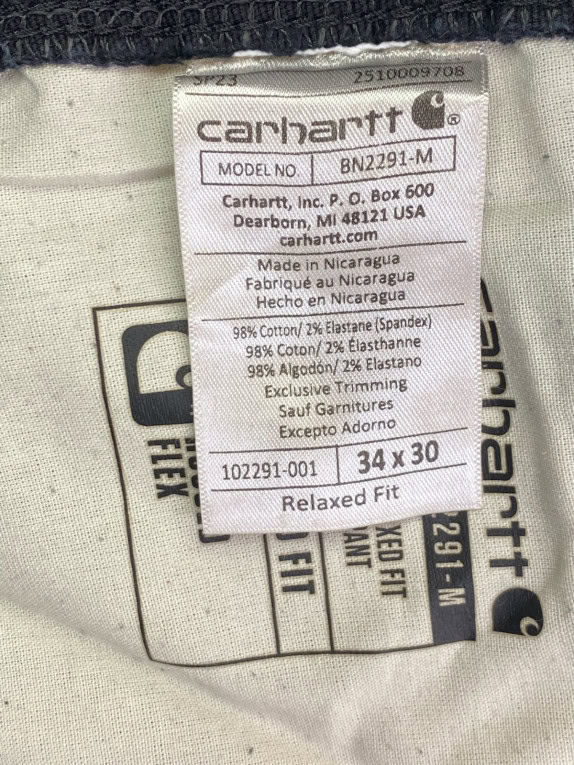 CARHARTT CARPENTER PANTS WORKWEAR BLACK MENS PRE OWNED L