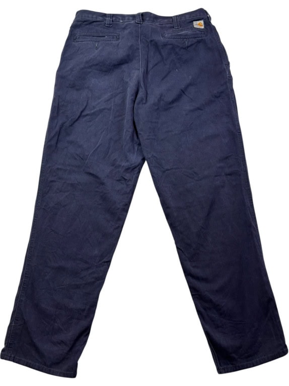 CARHARTT WORK PANTS WORKWEAR NAVY MEN PRE OWNED XL