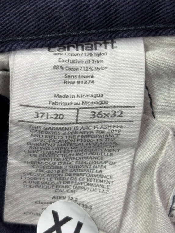 CARHARTT WORK PANTS WORKWEAR NAVY MEN PRE OWNED XL