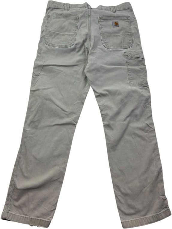 CARHARTT WORKWEAR PANTS STONE GREY MENS PRE OWNED L