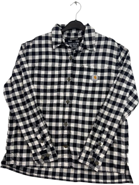 CARHARTT SHIRT WORKWEAR BLACK WHITE MENS PRE OWNED M
