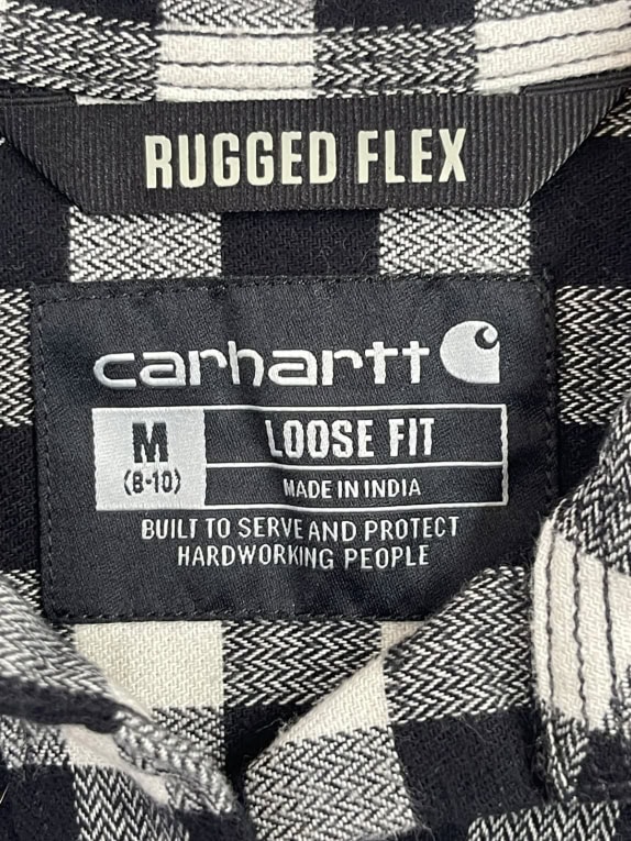 CARHARTT SHIRT WORKWEAR BLACK WHITE MENS PRE OWNED M
