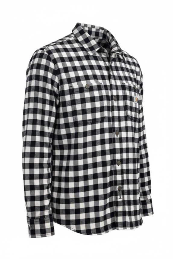 CARHARTT CAMICIA WORKWEAR BLACK WHITE UOMO PRE OWNED M