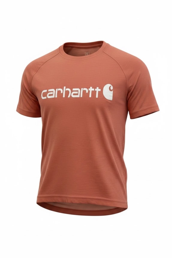 Carhartt T-Shirt Logo Print Πορτοκαλί Unisex S