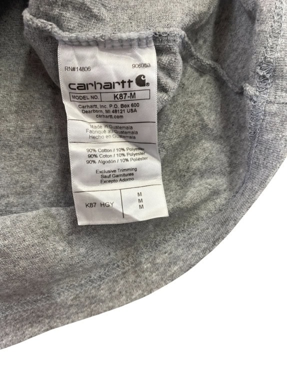 CARHARTT T SHIRT CON TASCA WORKWEAR GRIGIO MELANGE UOMO PRE OWNED M