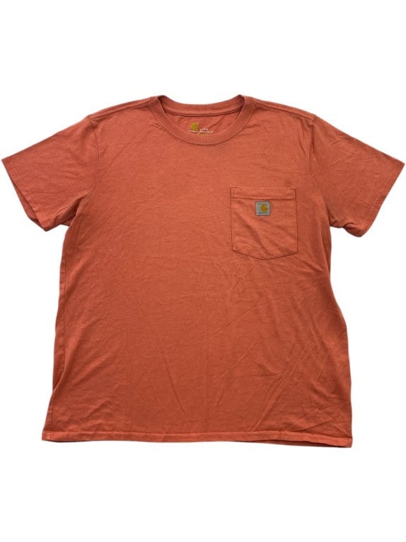 CARHARTT T SHIRT CON TASCA WORKWEAR ARANCIO RUGGINE UOMO PRE OWNED L