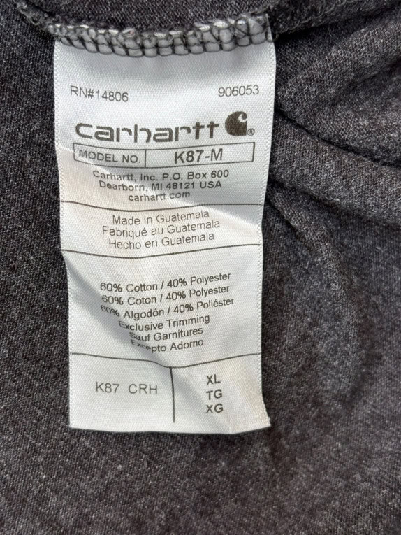 CARHARTT T SHIRT WORKWEAR CHARCOAL UOMO PRE OWNED XL