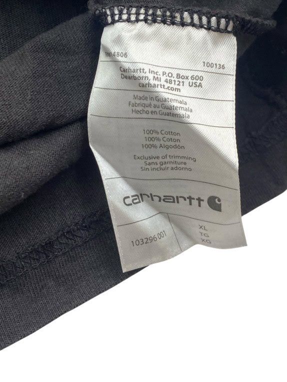 CARHARTT T SHIRT WORKWEAR NERO FADED UOMO PRE OWNED XL
