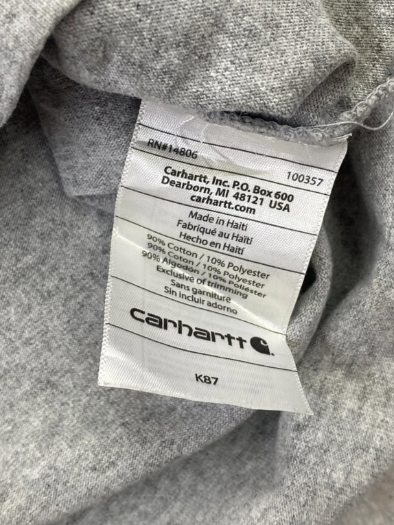 CARHARTT T SHIRT WORKWEAR GRIGIO UOMO PRE OWNED L