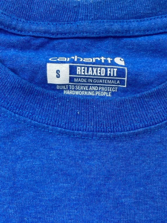 CARHARTT T SHIRT WORKWEAR BLU UOMO PRE OWNED S
