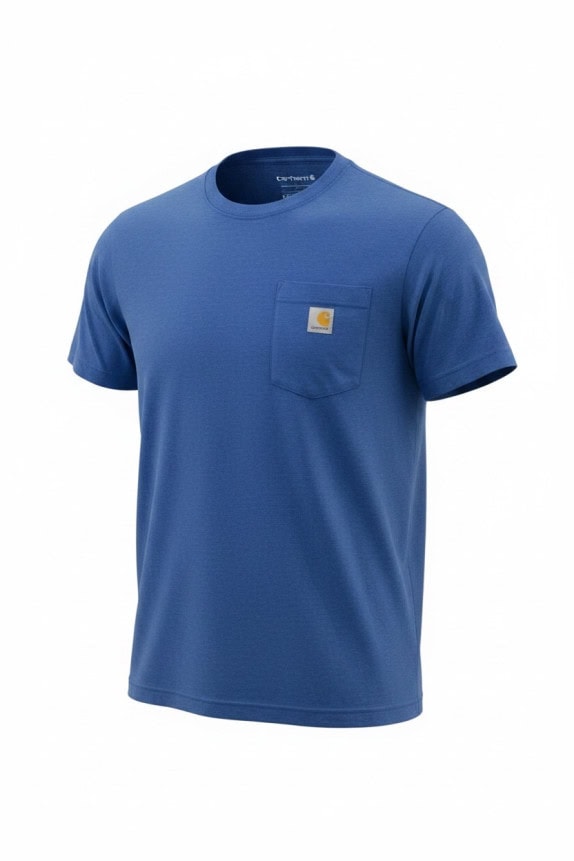 CARHARTT T SHIRT CON TASCA WORKWEAR BLU UOMO PRE OWNED S
