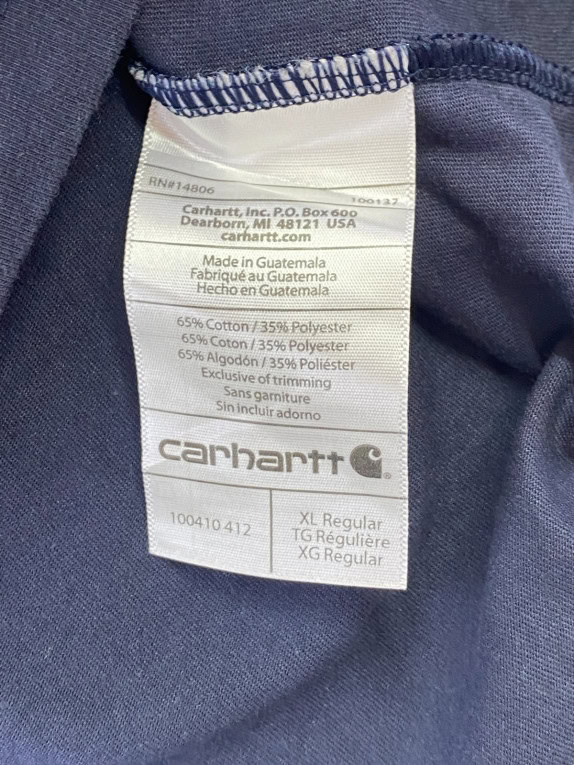 CARHARTT T SHIRT WORKWEAR NAVY ΑΝΤΡΙΚΟ PRE OWNED XL