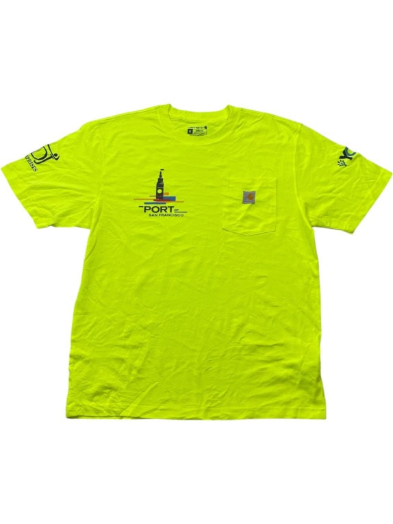 CARHARTT T SHIRT WORKWEAR NEON YELLOW MENS PRE OWNED M