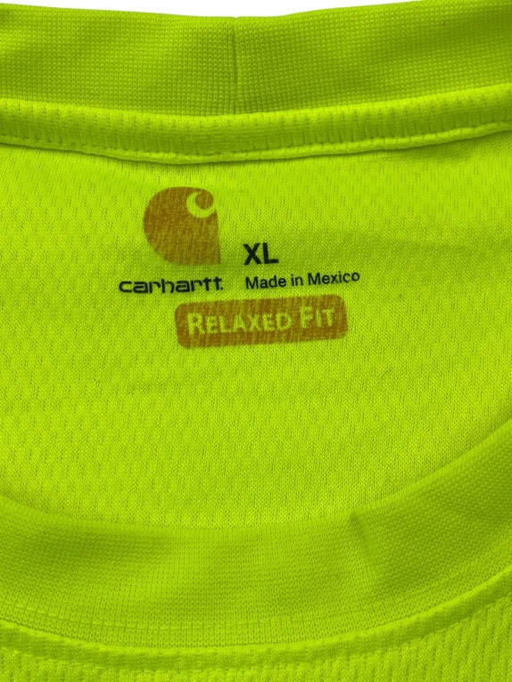 CARHARTT T SHIRT WORKWEAR NEON ΚΙΤΡΙΝΟ ΑΝΤΡΙΚΟ PRE OWNED XL