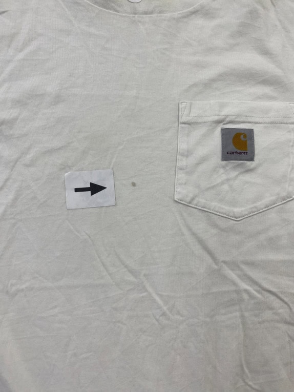 CARHARTT WIP POCKET T SHIRT MINIMAL OFF WHITE MENS PRE OWNED S