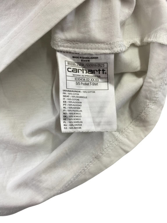 CARHARTT WIP POCKET T SHIRT MINIMAL OFF WHITE MENS PRE OWNED S
