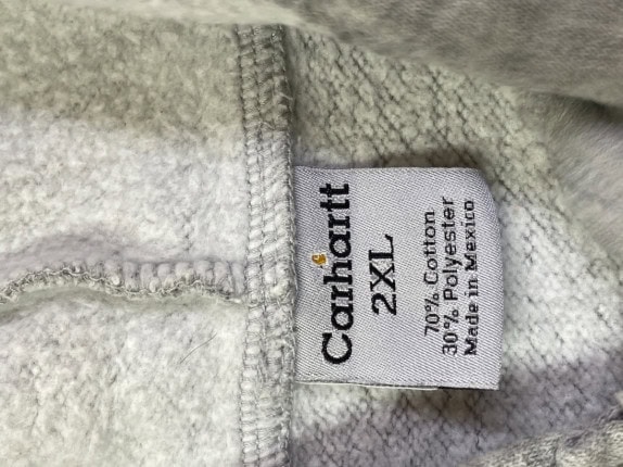 CARHARTT ZIP HOODIE MINIMAL GREY ΑΝΤΡΙΚΟ PRE OWNED 2XL