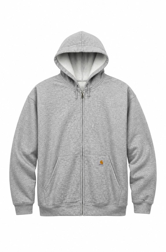 CARHARTT ZIP HOODIE MINIMAL GREY MEN PRE OWNED 2XL