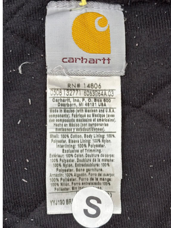 CARHARTT 2008 ZIP HOODIE WORKWEAR BROWN MEN PRE OWNED S