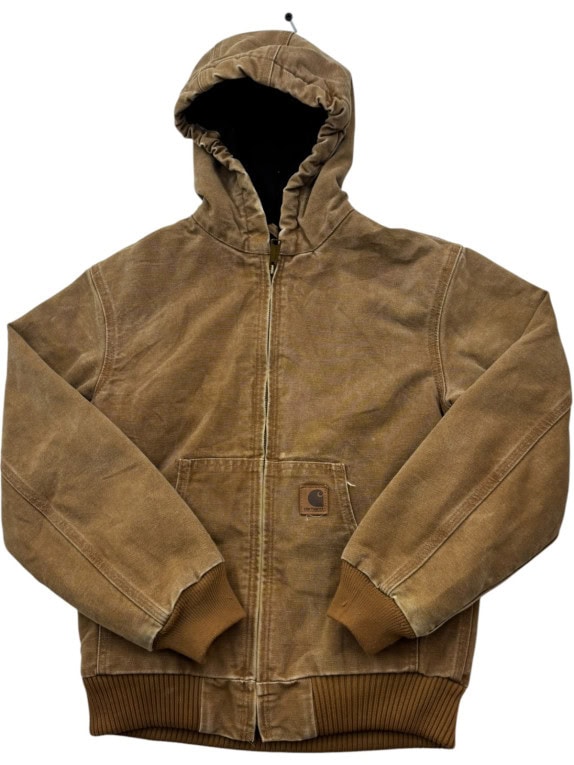 CARHARTT 2008 ZIP HOODIE WORKWEAR BROWN MEN PRE OWNED S