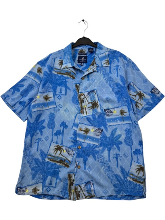 CARIBBEAN JOE CAMICIA RELAXED BLU UOMO PRE OWNED M