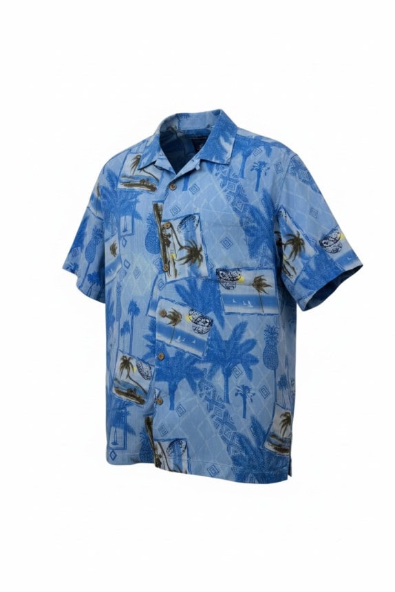 CARIBBEAN JOE SHIRT RELAXED BLUE MENS PRE OWNED M