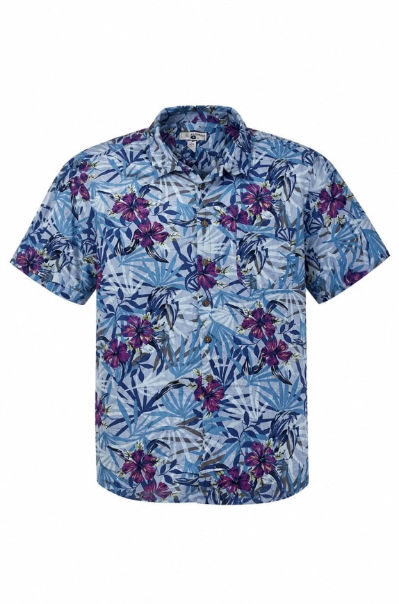 CARIBBEAN JOE FLORAL SHIRT BLUE MENS PRE OWNED XL
