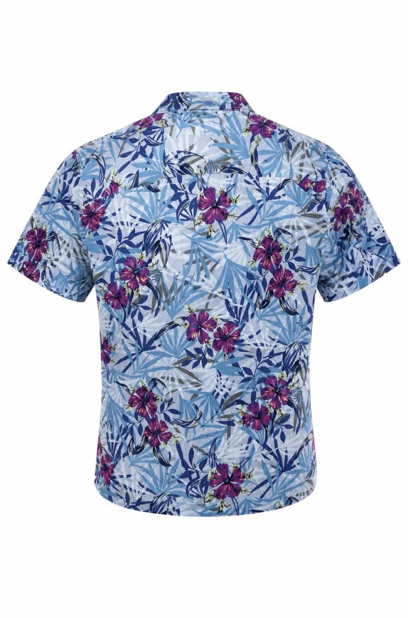 CARIBBEAN JOE FLORAL SHIRT BLUE MENS PRE OWNED XL