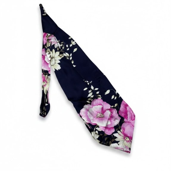 CARLO PIGNATELLI NECKTIE FLORAL NAVY MEN PRE OWNED