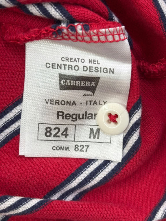 CARRERA JEANS POLO CLASSICA RIGATA ROSSA UOMO PRE OWNED M