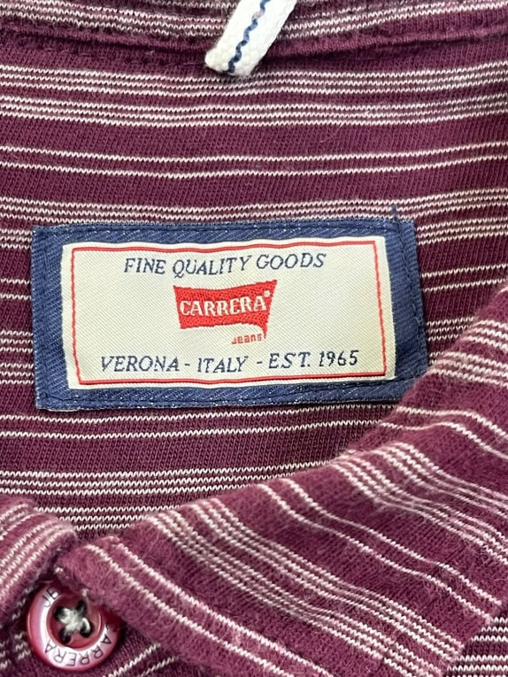 CARRERA JEANS ΜΠΛΟΥΖΑ POLO RETRO ΜΠΟΡΝΤΟ ΑΝΤΡΙΚΟ L pre-owned