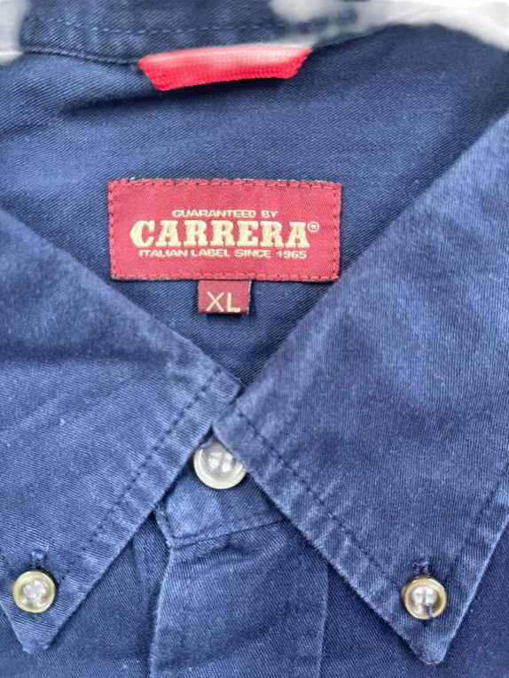 CARRERA CAMICIA IN COTONE BLU DA UOMO XL