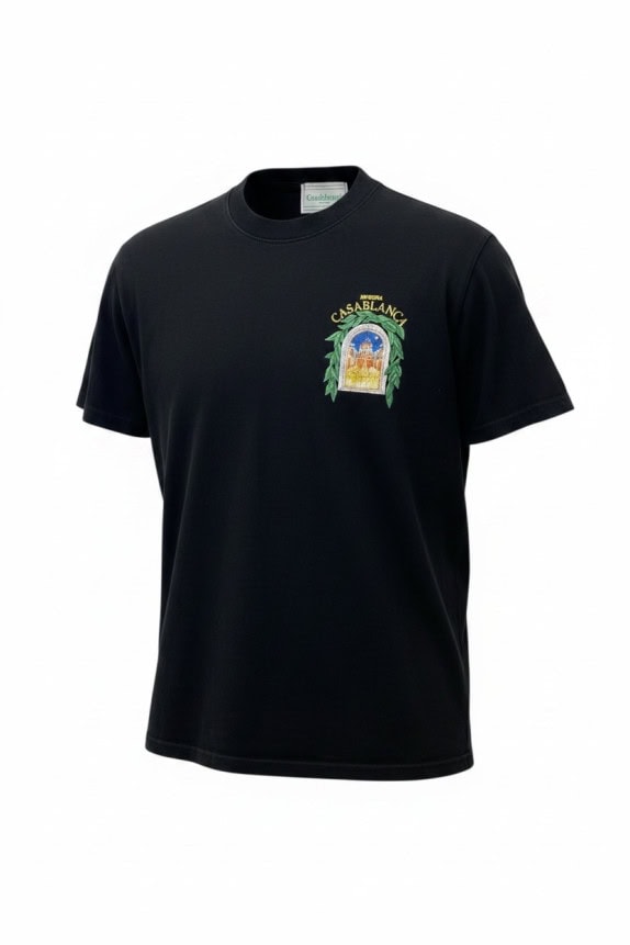 CASABLANCA T SHIRT GRAFICA RICAMATA NERA UOMO PRE OWNED M