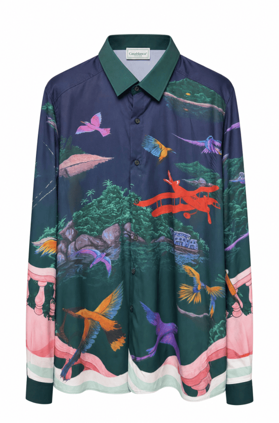 CASABLANCA SHIRT GRAPHIC MULTICOLOR MEN PRE OWNED L