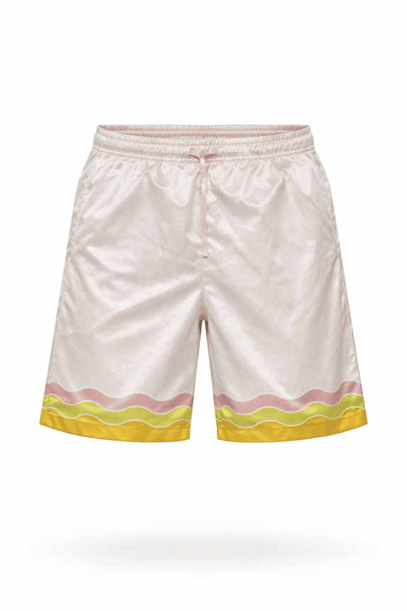 CASABLANCA SET RETRO SHIRT SHORTS PINK MEN PRE OWNED XL