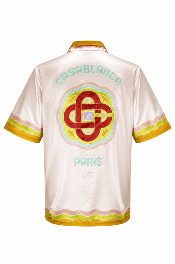 CASABLANCA SET RETRO SHIRT SHORTS PINK MEN PRE OWNED XL