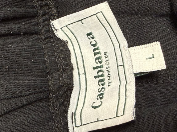 CASABLANCA SPORTS CLUB SHORTS TRACK MINIMAL NERO UOMO PRE OWNED L