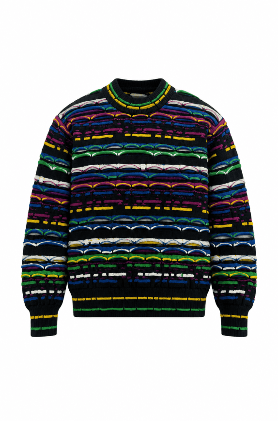 CONTE OF FLORENCE SWEATER GRAPHIC MULTICOLORED MENS PRE OWNED M