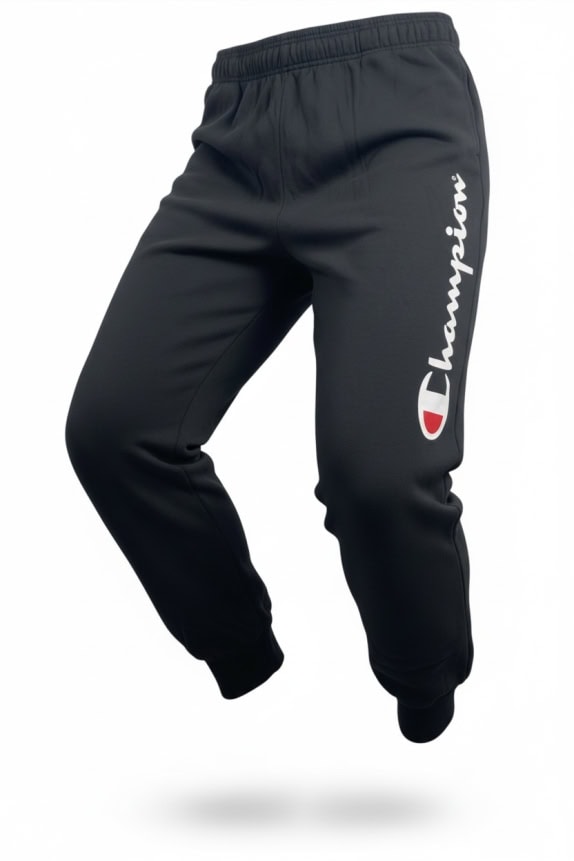CHAMPION Pantaloni da tuta da uomo con logo neri L