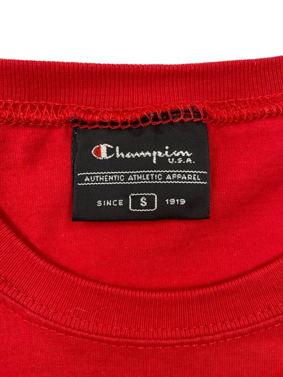 CHAMPION AUTHENTIC T-SHIRT CASUAL ΜΙΚΡΟ ΛΟΓΟΤΥΠΟ ΚΟΚΚΙΝΟ ΑΝΔΡΙΚΟ SMALL