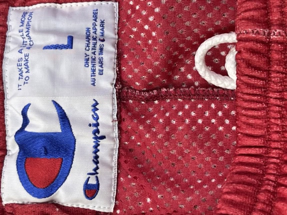 CHAMPION BASKETBALL SHORTS RETRO ΚΟΚΚΙΝΟ ΚΙΤΡΙΝΟ ΑΝΤΡΙΚΟ PRE OWNED L