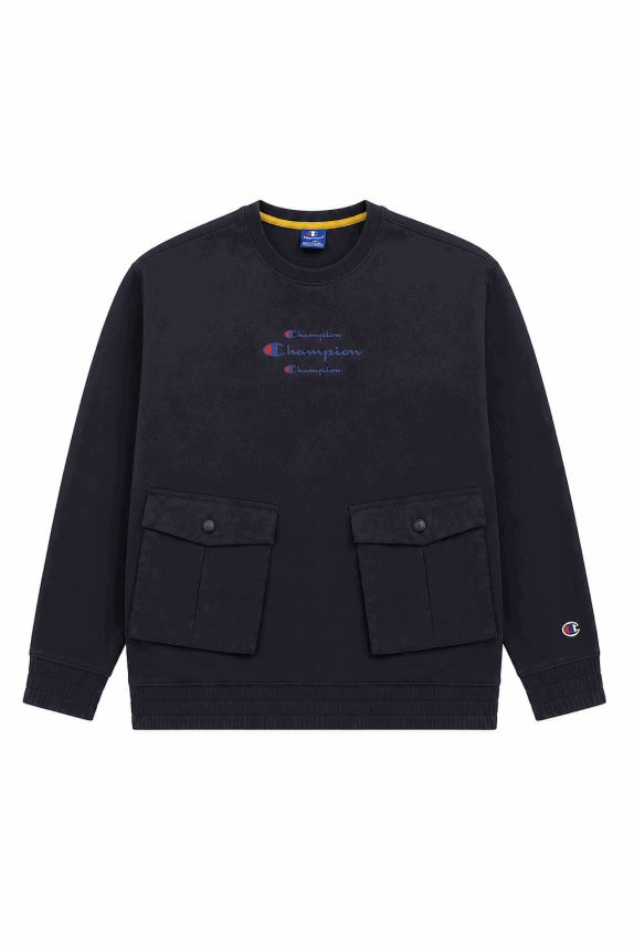 CHAMPION CREWNECK MINIMAL ΜΑΥΡΟ ΑΝΤΡΙΚΟ PRE OWNED XL