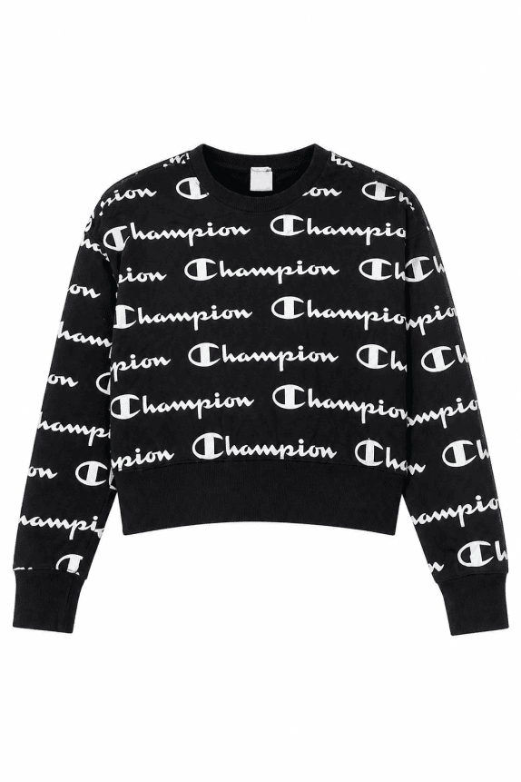 CHAMPION CREWNECK STREETWEAR BLACK WOMEN PRE OWNED L