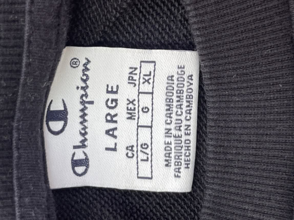 CHAMPION CREWNECK STREETWEAR ΜΑΥΡΟ ΓΥΝΑΙΚΕΙΟ PRE OWNED L