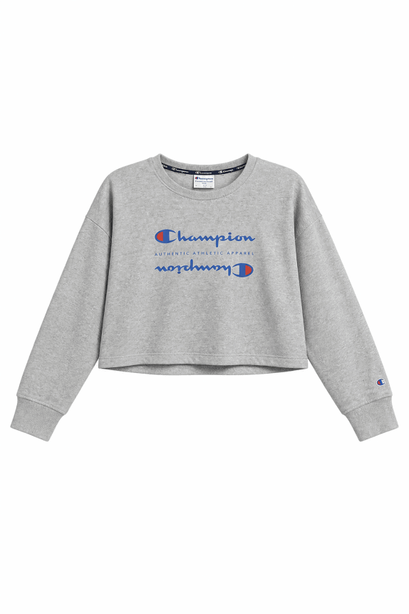CHAMPION CROP CREWNECK MINIMAL ΓΚΡΙ ΓΥΝΑΙΚΕΙΟ PRE OWNED XL